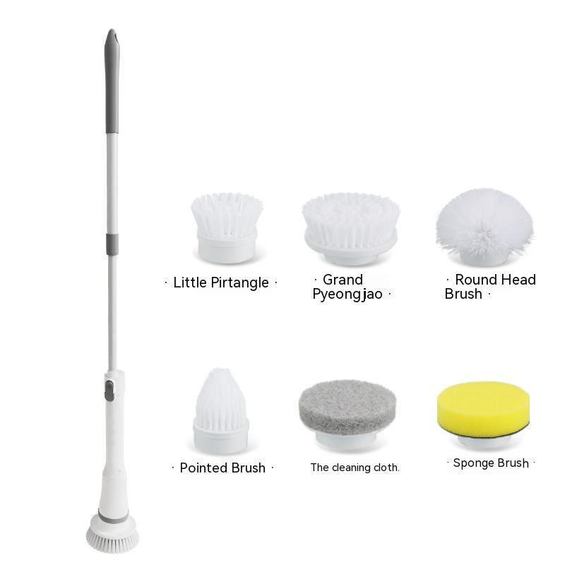 Electric Telescopic Scrubber Brush – Long Handle Multi-Angle Cleaning Tool for Walls & Elbows