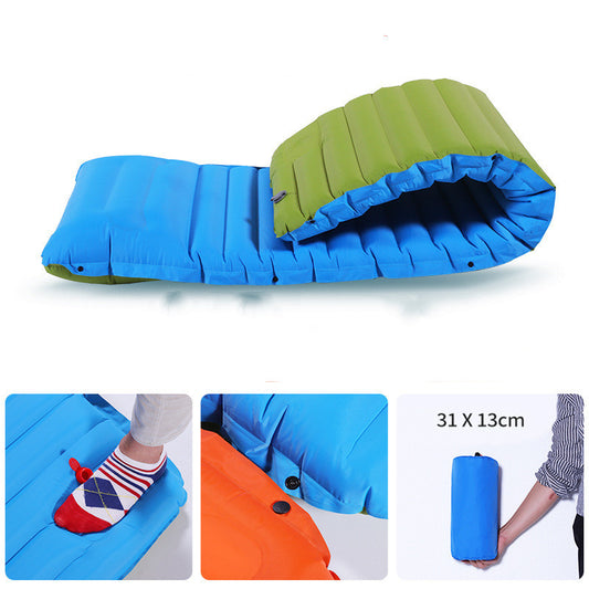 Portable Camping Inflatable Bed – Automatic Foot Pump Air Mattress for Outdoor, Beach, Hiking & Picnic