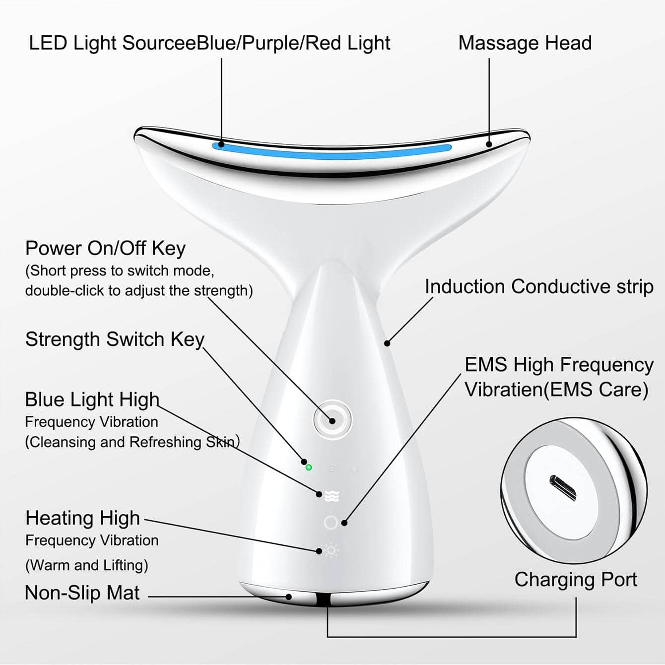 Face & Neck Tightening Device – Skin Firming Massager for Women & Men