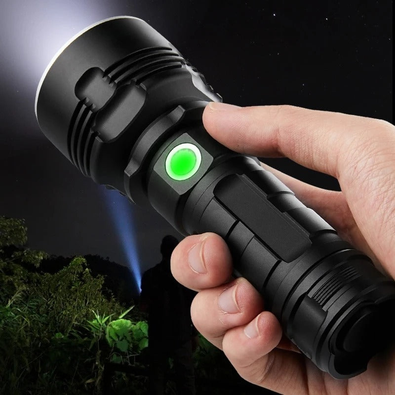 Rechargeable Super Bright LED Flashlight – Focused Beam Xenon Outdoor Torch Light