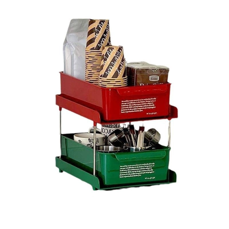 Space-Saving Coffee Corner Rack – Desktop Drawer Storage for Office