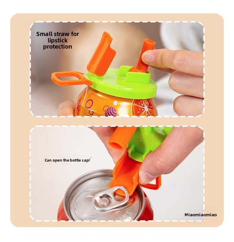 BPA-Free Soda Can Covers with Reusable Straws – Easy to Use, Spill-Proof