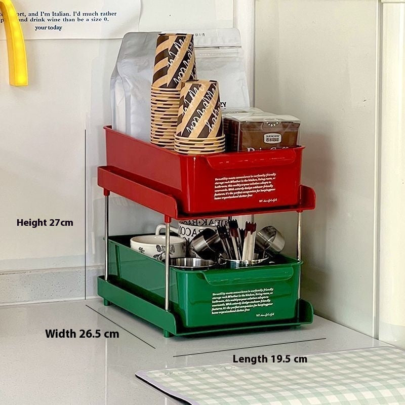 Space-Saving Coffee Corner Rack – Desktop Drawer Storage for Office