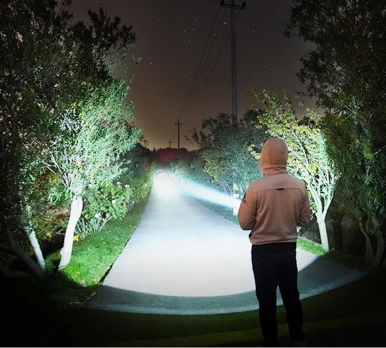 Rechargeable Super Bright LED Flashlight – Focused Beam Xenon Outdoor Torch Light