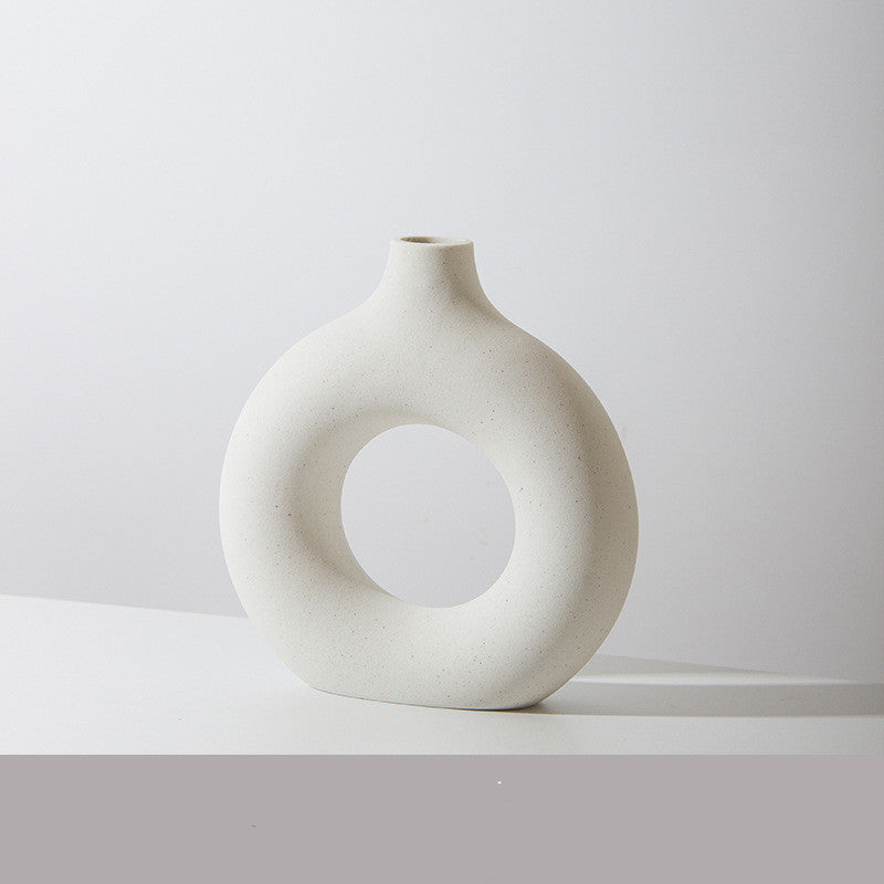 Modern Biscuit Vase – Frosted Textured Flower Arrangement Decor