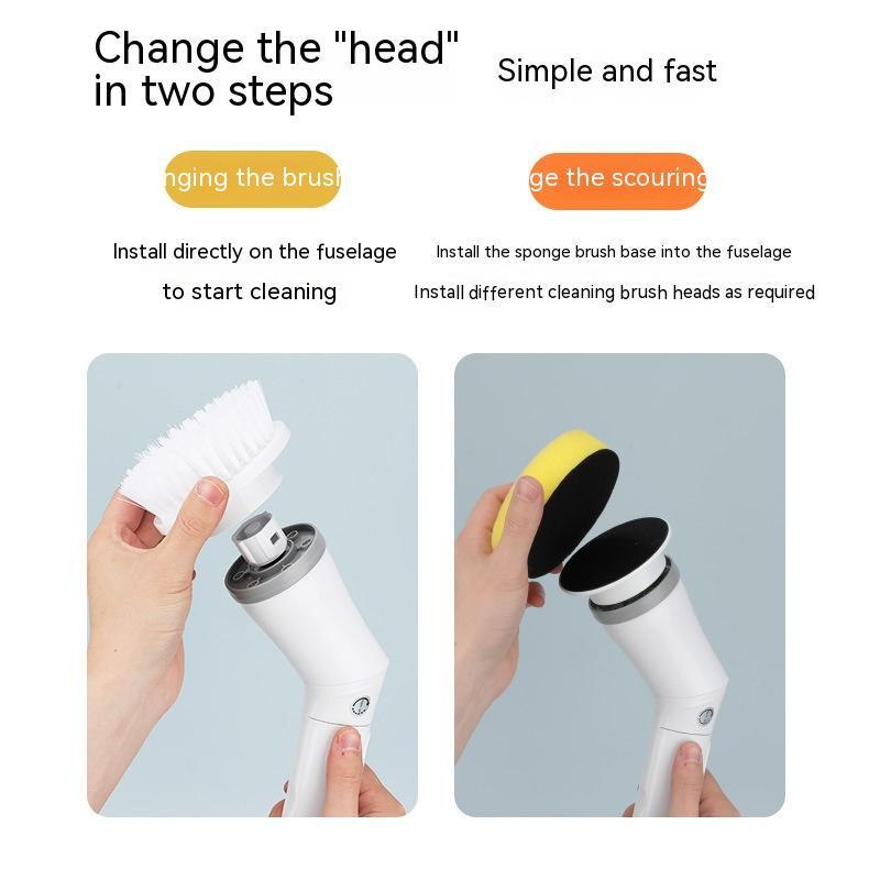 Electric Telescopic Scrubber Brush – Long Handle Multi-Angle Cleaning Tool for Walls & Elbows