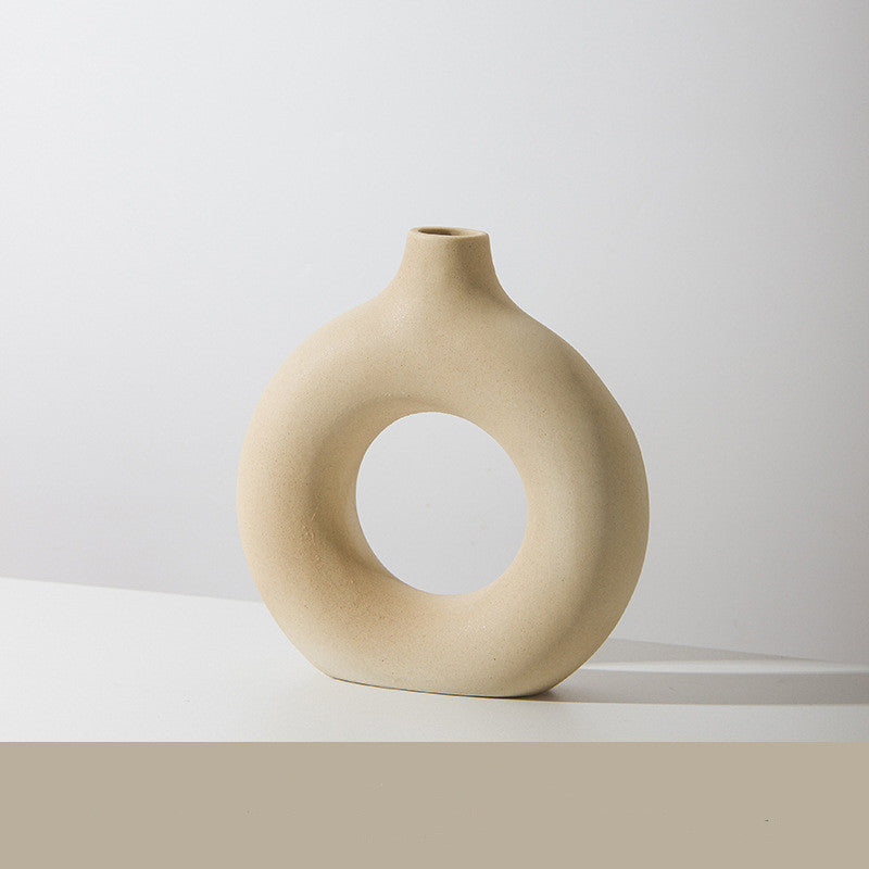 Modern Biscuit Vase – Frosted Textured Flower Arrangement Decor