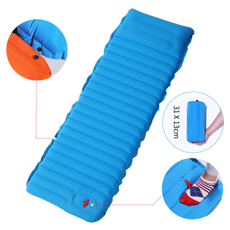 Portable Camping Inflatable Bed – Automatic Foot Pump Air Mattress for Outdoor, Beach, Hiking & Picnic