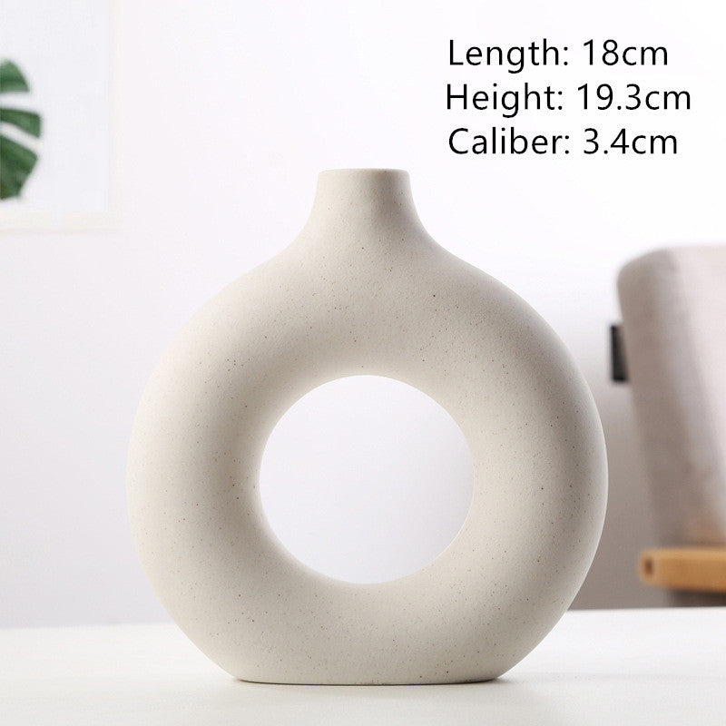 Modern Biscuit Vase – Frosted Textured Flower Arrangement Decor