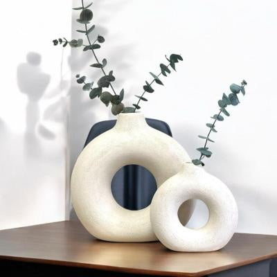 Modern Biscuit Vase – Frosted Textured Flower Arrangement Decor