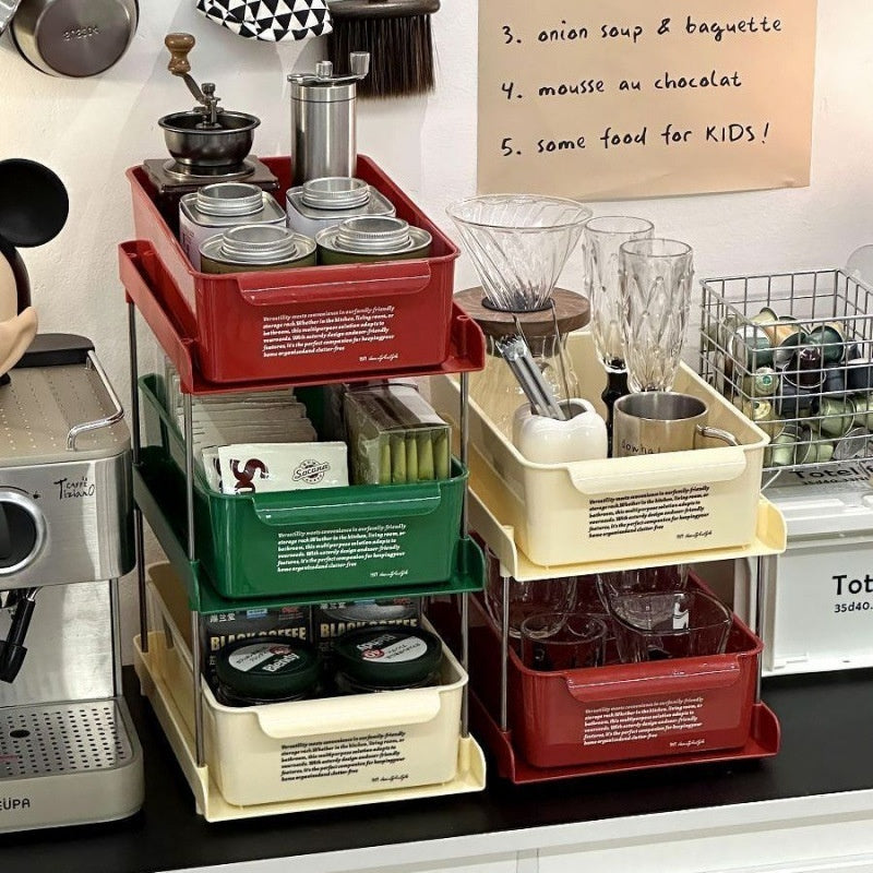Space-Saving Coffee Corner Rack – Desktop Drawer Storage for Office