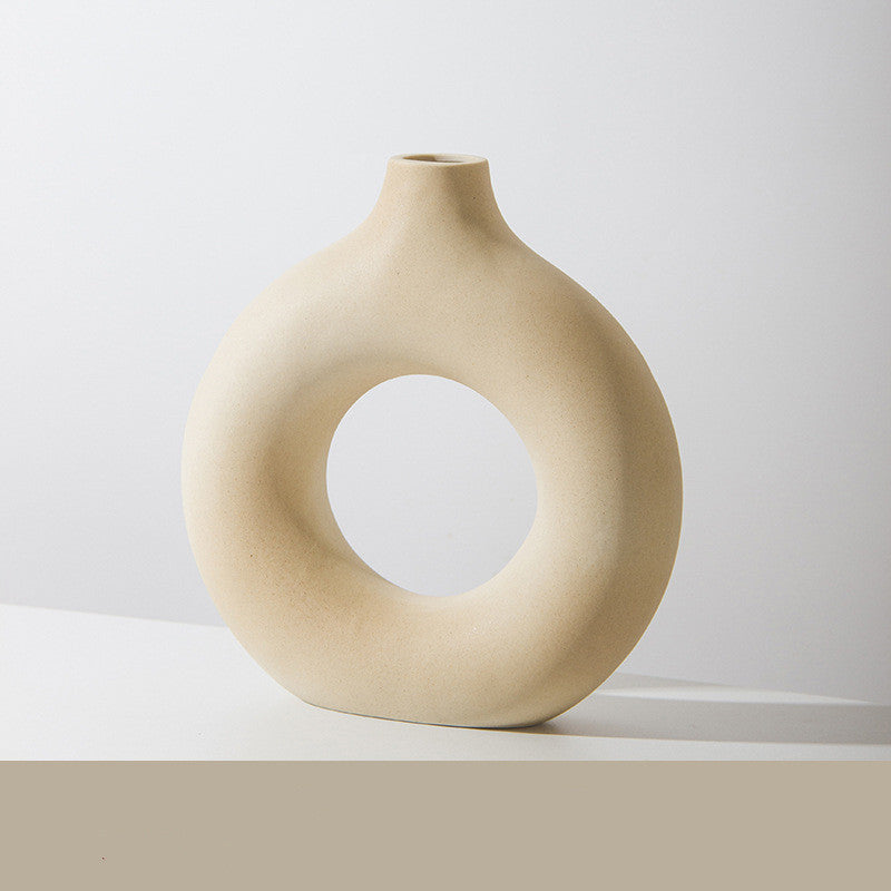 Modern Biscuit Vase – Frosted Textured Flower Arrangement Decor
