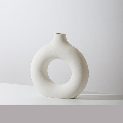 Modern Biscuit Vase – Frosted Textured Flower Arrangement Decor