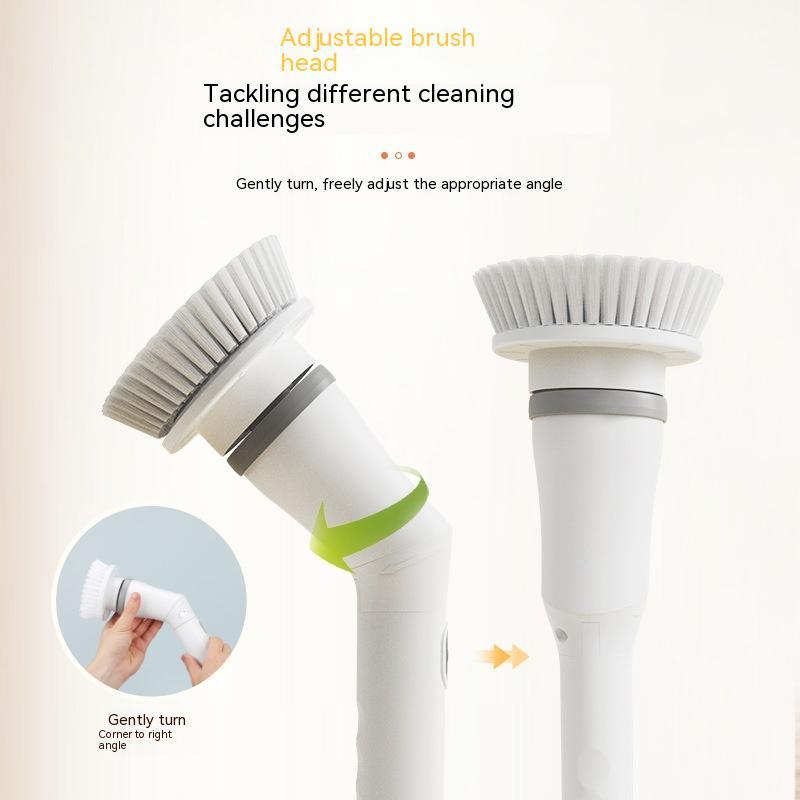 Electric Telescopic Scrubber Brush – Long Handle Multi-Angle Cleaning Tool for Walls & Elbows