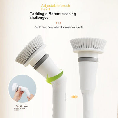 Electric Telescopic Scrubber Brush – Long Handle Multi-Angle Cleaning Tool for Walls & Elbows