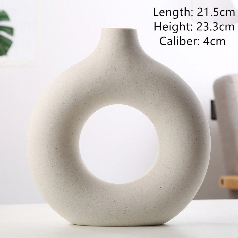Modern Biscuit Vase – Frosted Textured Flower Arrangement Decor
