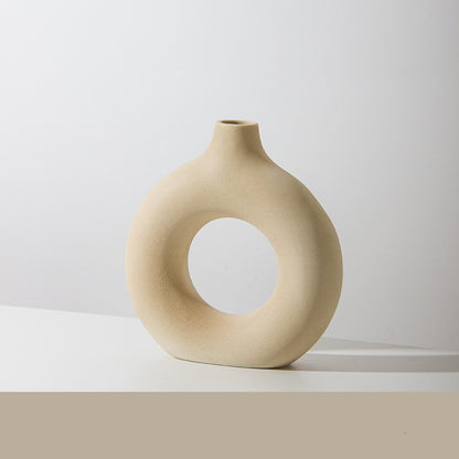 Modern Biscuit Vase – Frosted Textured Flower Arrangement Decor