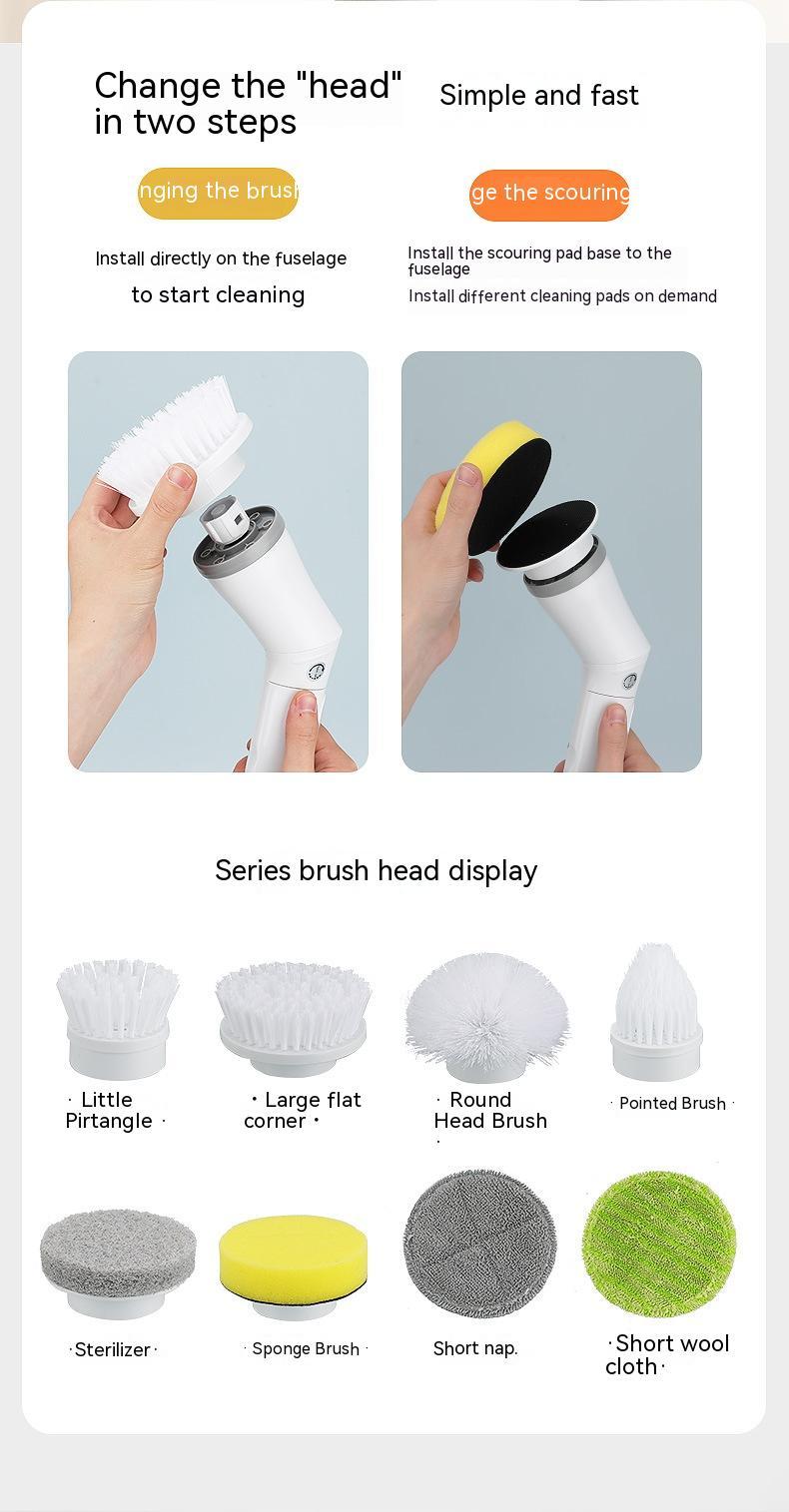 Electric Telescopic Scrubber Brush – Long Handle Multi-Angle Cleaning Tool for Walls & Elbows