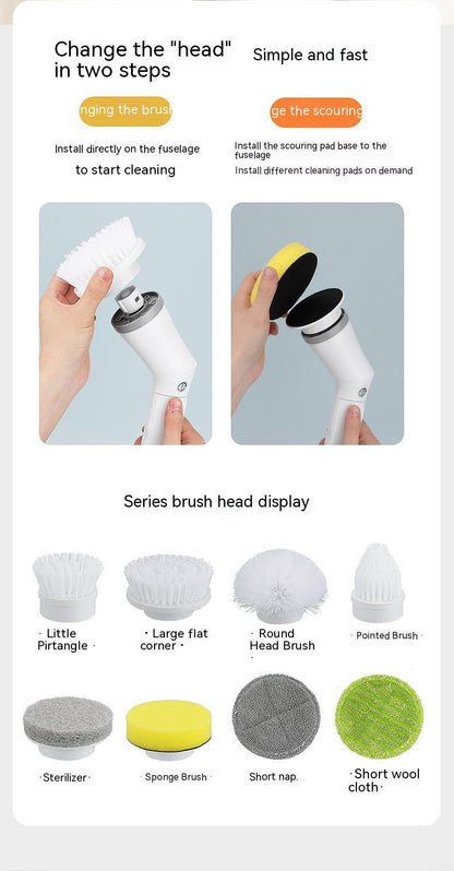Electric Telescopic Scrubber Brush – Long Handle Multi-Angle Cleaning Tool for Walls & Elbows