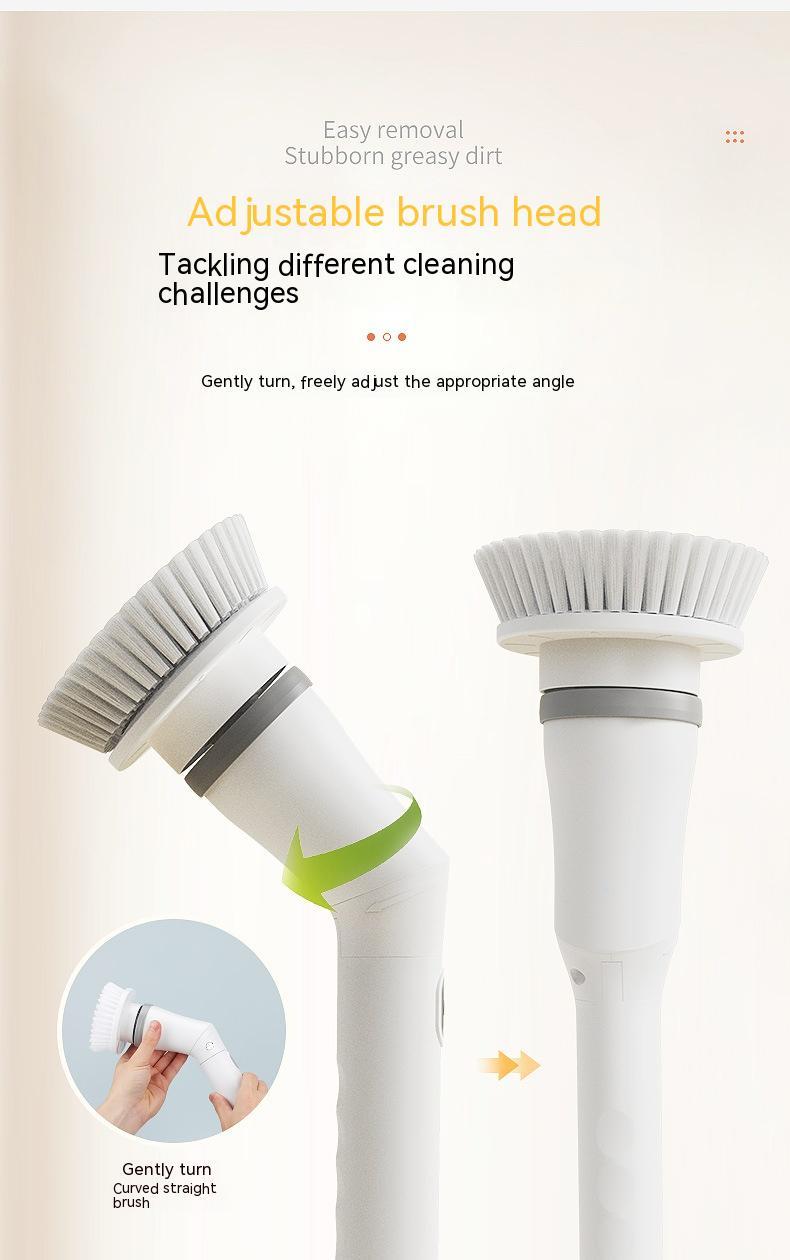 Electric Telescopic Scrubber Brush – Long Handle Multi-Angle Cleaning Tool for Walls & Elbows
