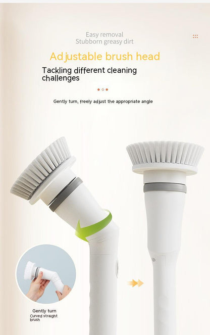 Electric Telescopic Scrubber Brush – Long Handle Multi-Angle Cleaning Tool for Walls & Elbows